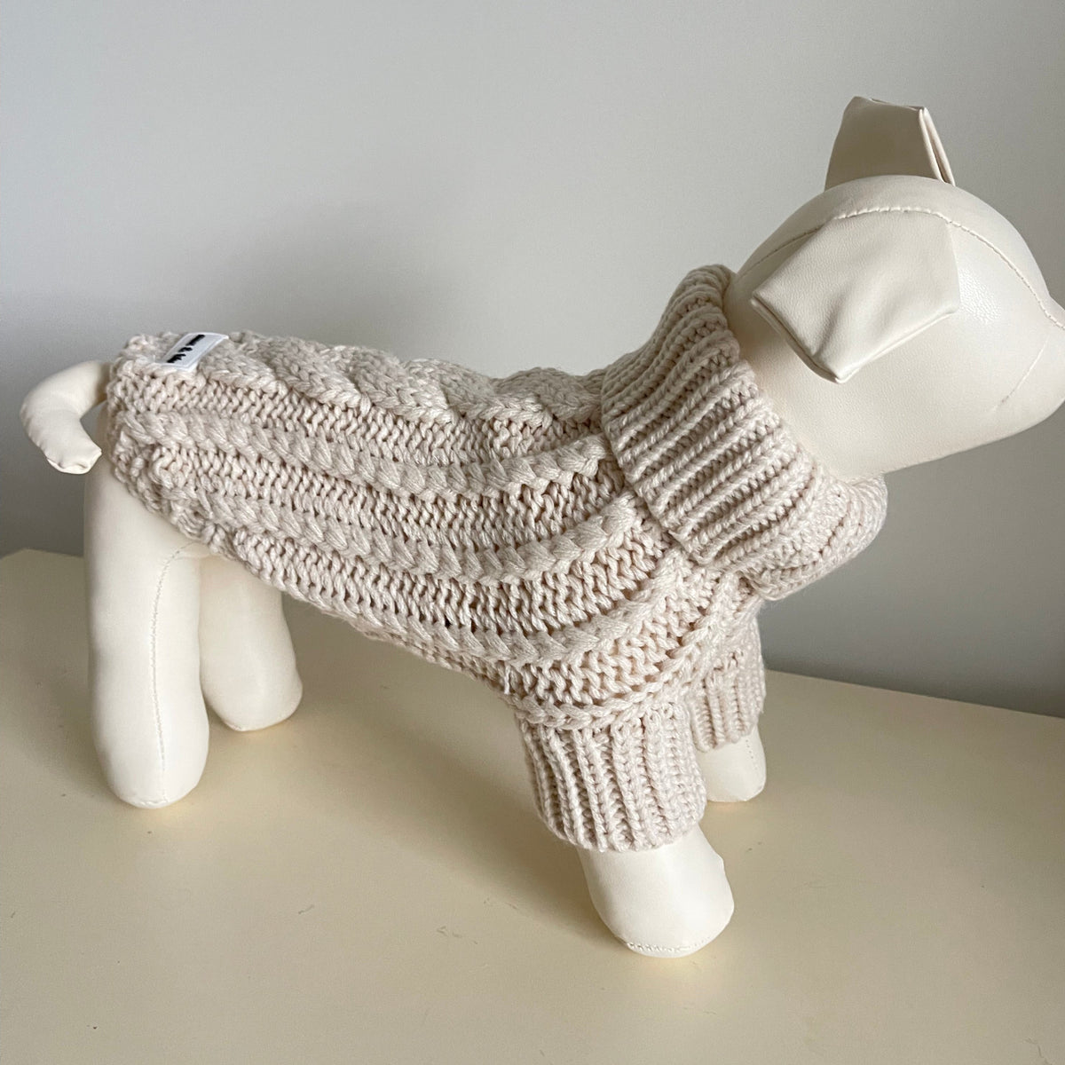 Woollen Dog Jumper / Sweater - Cream