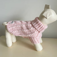 Woollen Dog Jumper / Sweater - Pale Pink